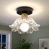 Helitemis 1-Light Vintage Semi Flush Mount Ceiling Light, Black and