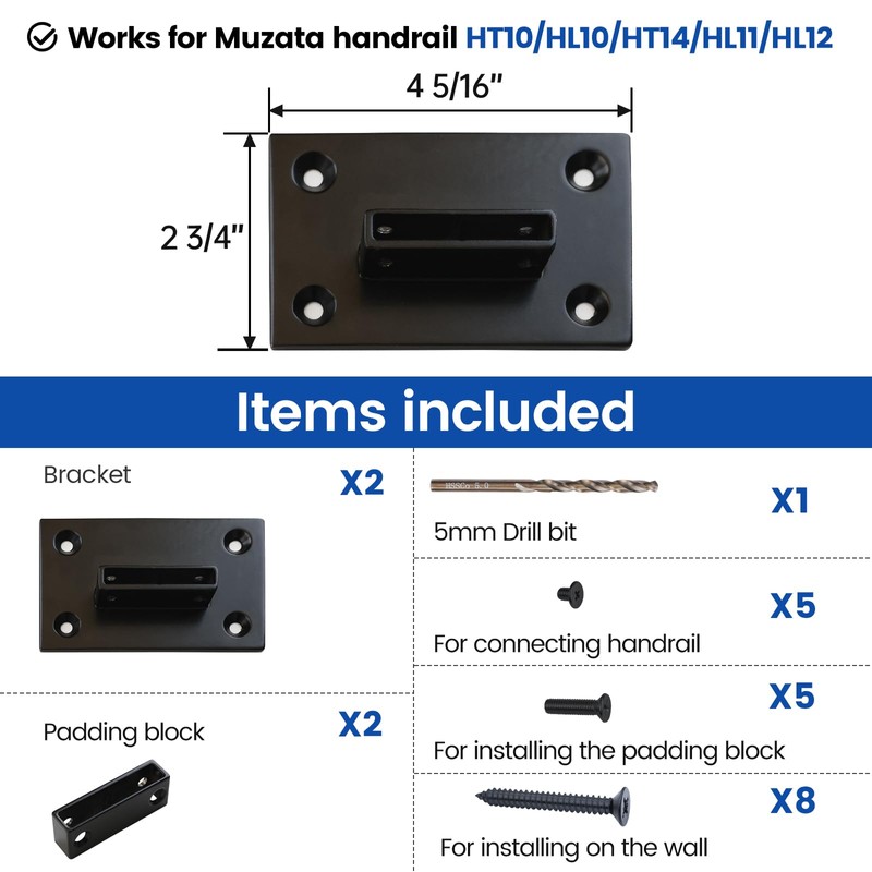 Muzata HT10 HL10 HT14 HL11 HL12 Flat Handrail Accessories -