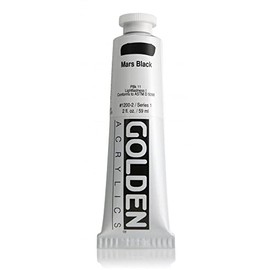 Golden Artist Colors Heavy Body Acrylic Paint 59 ml - 2 oz Tube - Mars Black