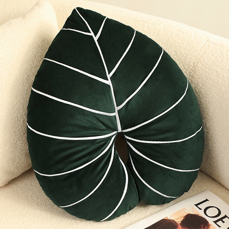 Turtle Back Bamboo Sofa Pillow Cushion Leaf Shaped Throw Pillow