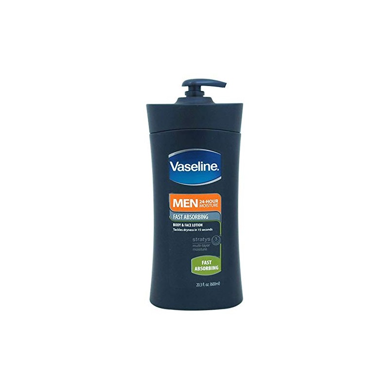Vaseline Men Healing Moisture Body Lotion, Fast Absorbing, 20.3 oz