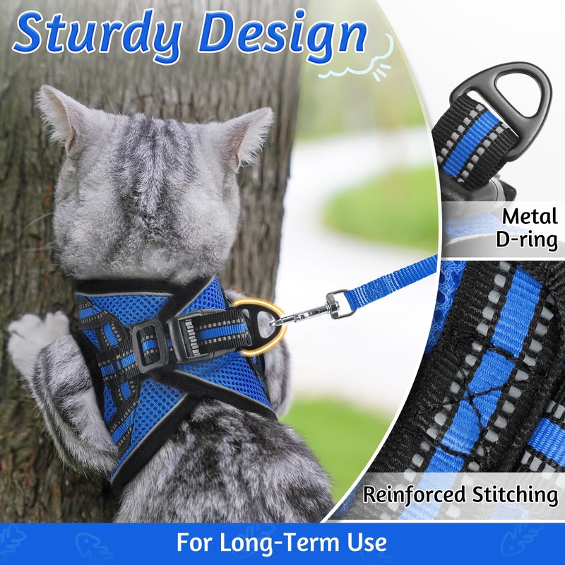 rabbitgoo Cat Harness and Leash Set for Walking Escape Proof,