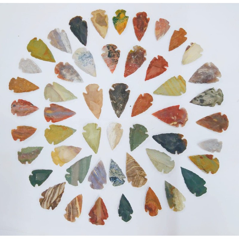 50 PC Lot Flint Arrowhead OH Collection Project Spear DIY