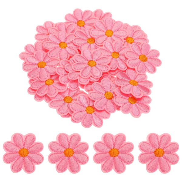 sourcing map Flower Iron-on Patches Embroidered Sew Flower Patch Appliques