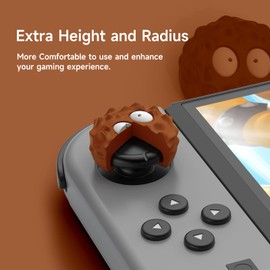 Joystick Caps, Pack of 4 Controller Stick Caps, Thumb Grips for Switch / OLED / Lite, for Switch Joystick Cover, Cute Joy-Con Thumb Grip Accessories (Carbon Briquettes)