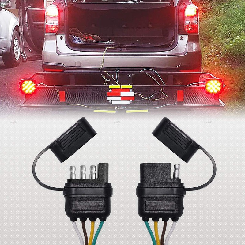 Trailer Wiring Harness Universal 4 Way Flat Y-Splitter Plug and