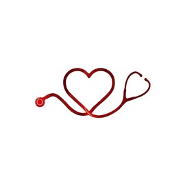 Nurse Love Stethoscope Vinyl Decal Notebook Car Laptop 5.5" x 2.5" (Red Holographic)