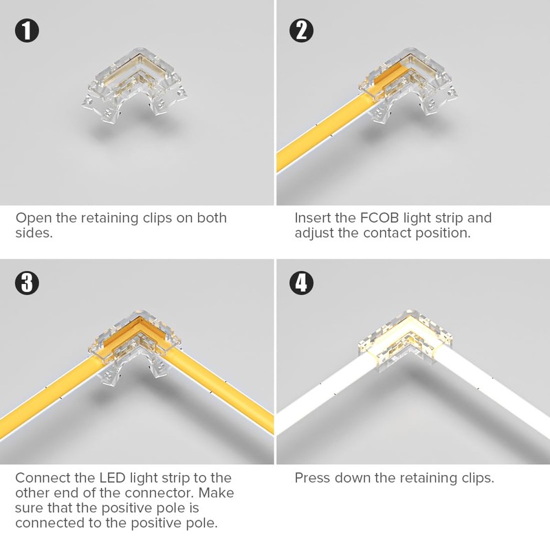 FCOB COB 2 Pin 5 mm L-Shaped Connector Kit 6