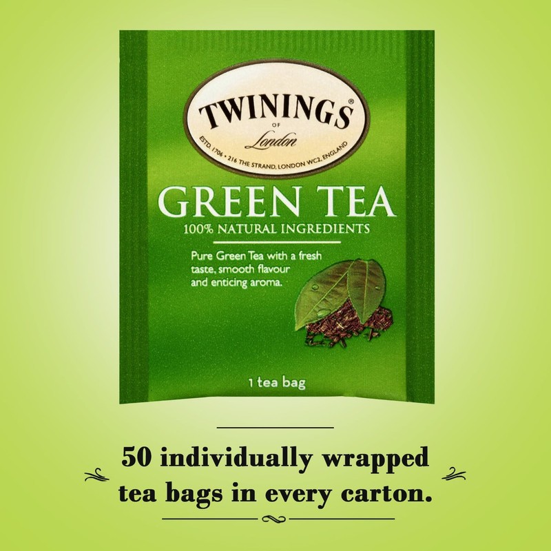 Twinings Green Tea Bags - Caffeinated Tea Made from Fresh