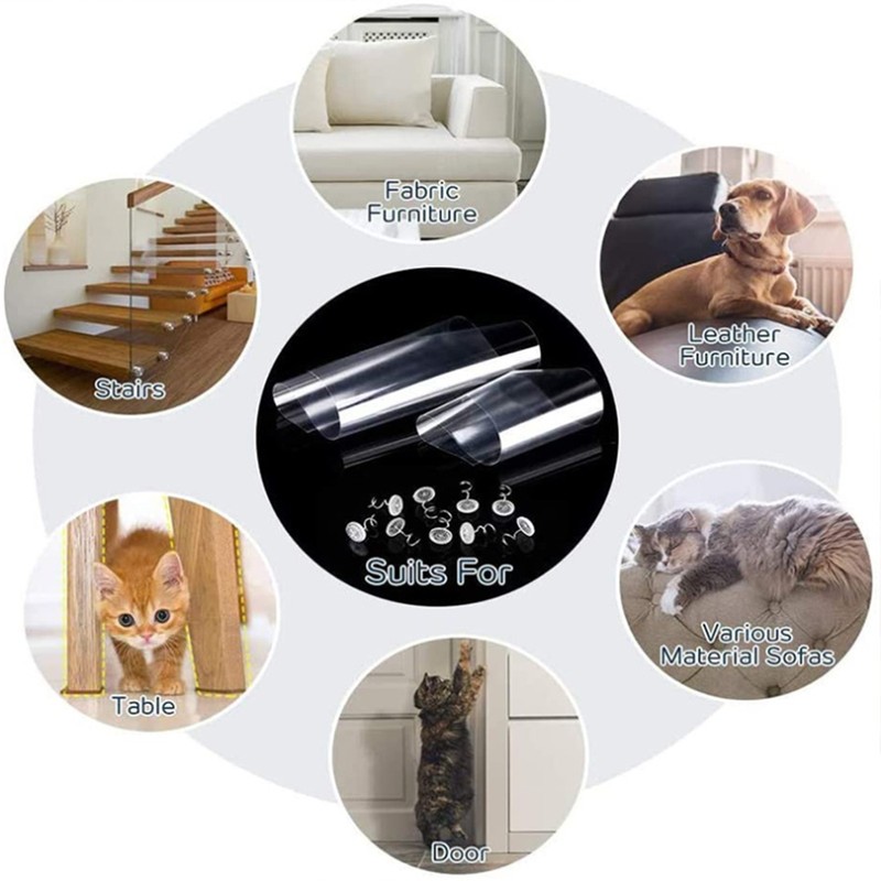 8pcs Cat Scratch Furniture Protector Pad Pet Couch Protector Cat