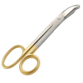 AAProTools Bruns Esmarch Heavy Duty Plaster Cast Cutting Serrated Scissors Shears 9 1/2" Gold Tips & Handles German Grade Stainless Steel