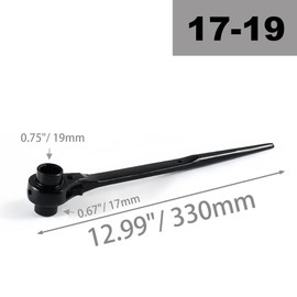 LEPEVNEY 17 x 19mm Ratchet Podger Spanner Sacaffold Spanner Wrench Quick Release Podger Bar Black