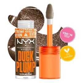 NYX Professional Makeup Duck Plump Gloss Voluminizador Brillo Labial Para Volumen Extremo al Instante, Pigmentación Intensa y Larga Duración, Tono Bronce