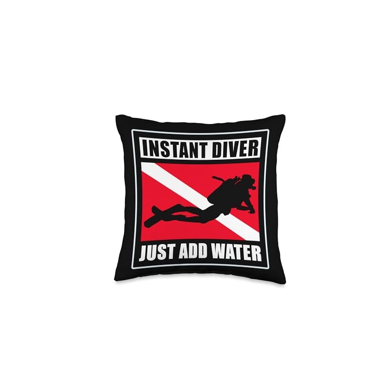 Instant Diver Just Add Water Scuba Diving Diver Throw Pillow