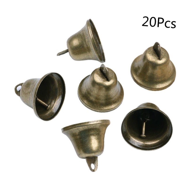 COHEALI 20pcs Bronze Bell Copper Rattle Bells Handmade for Christmas