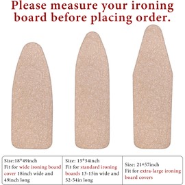 Dalykate Ironing Board Cover 21 x 57 with Scorch and Stain Resistant Thick Padding and Elasticized Edge Ironing Board Covers 4 Fasteners and 1 Protective Scorch Mesh Cloth