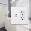 Amerelle Devon Single Toggle/Single Duplex Steel Wallplate in White