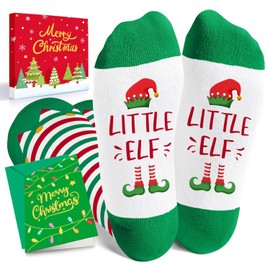 HAPPYPOP Christmas Gifts Stocking Socks - Elf Knee High Socks for Girls Kids, Elf Stocking Stuffers for Boys 2-3 Years Old