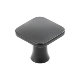 GTV - Piazza Knob Matt Black 30 x 30 mm I Furniture Knobs with Screws I Cupboard Knobs Kitchen Knobs Door Knob Drawer Knob Handle Furniture Handles I Shell: Galvanised, Painted