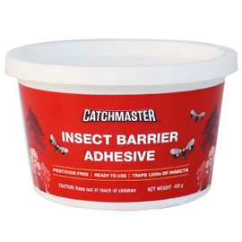Catchmaster Tree Banding Insect Barrier DIY Kit 4Pk, 15oz., Spreader, 1Kft Roll Plastic Wrap, Lanternfly & Ant Traps, Outdoor Adhesive Crawling Insect Trap to Protect Trees, Fruit & Plants