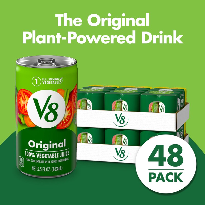 V8 Original 100% Vegetable Juice, Vegetable Blend with Tomato Juice,