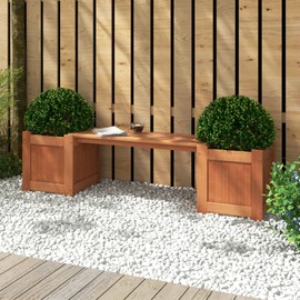 Toolsempire Planter Box Bench Outdoor, Wood Patio Bench with 2 Wood Planter Boxes, Raised Plant Container Garden Bench for Outdoor, Patio, Yard, Deck & Balcony