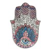 Pink Chakra Hamsa Palm Mandala and Evil Eye Ceramic Dish