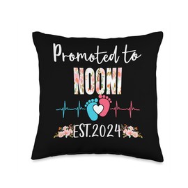 Promoted To NOONI Est.2024 Pregnancy Announcement Matching Throw Pillow, 16x16, Multicolor
