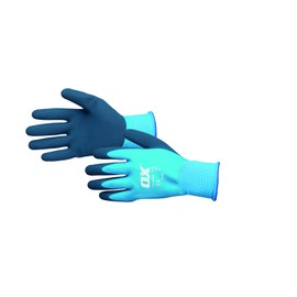OX Waterproof Latex Gloves Size 9 / Large, Blue