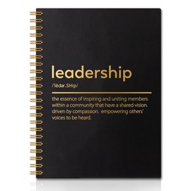 QYUVK Leadership Definition Gold Foil Hardcover 160 Pages Blank Spiral Notebooks, Leader Notebook, Leader Appreciation Gift, Leaving Going Away Gifts for Best Boss Leader Mentor