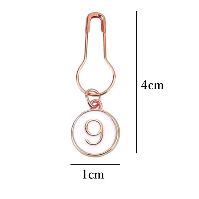 10 Pieces Number of Rows Markers, Numeric Stitch Markers, Knitting