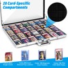 Famaster Trading Card Display Case with 28 Removable Grids, Locking