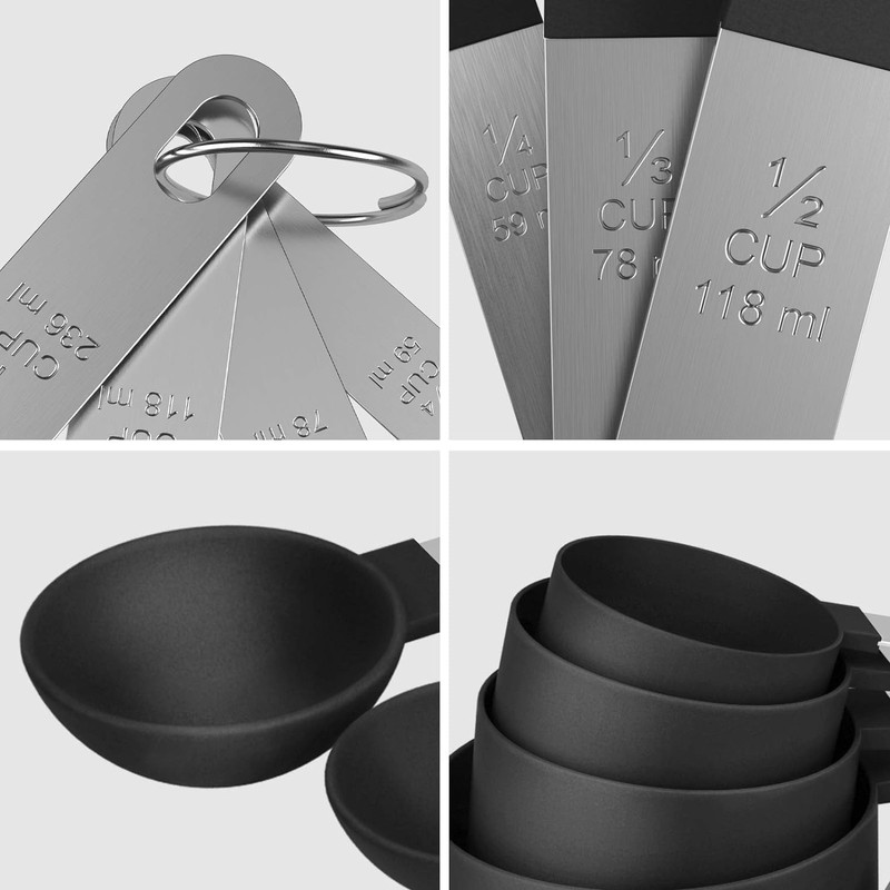 8 Piece Measuring Cups and Spoon Set, 4 Measuring Cups