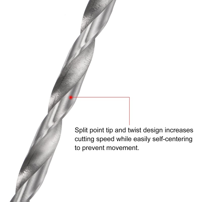sourcing map 6.2mm Twist Drill Bits, High-Speed Steel Straight Shank
