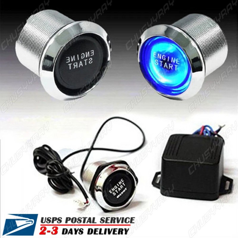 SYJIIP Car Blue LED Engine Start Push Button Switch Ignition