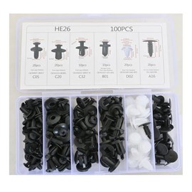 Einaus 100 Stück Befestigungsclips Auto Clips Set 6 Arten Türverkleidung Klammern Kfz Werkzeug Universal Türverkleidung Klammern Stoßstangen Zierleisten ﻿