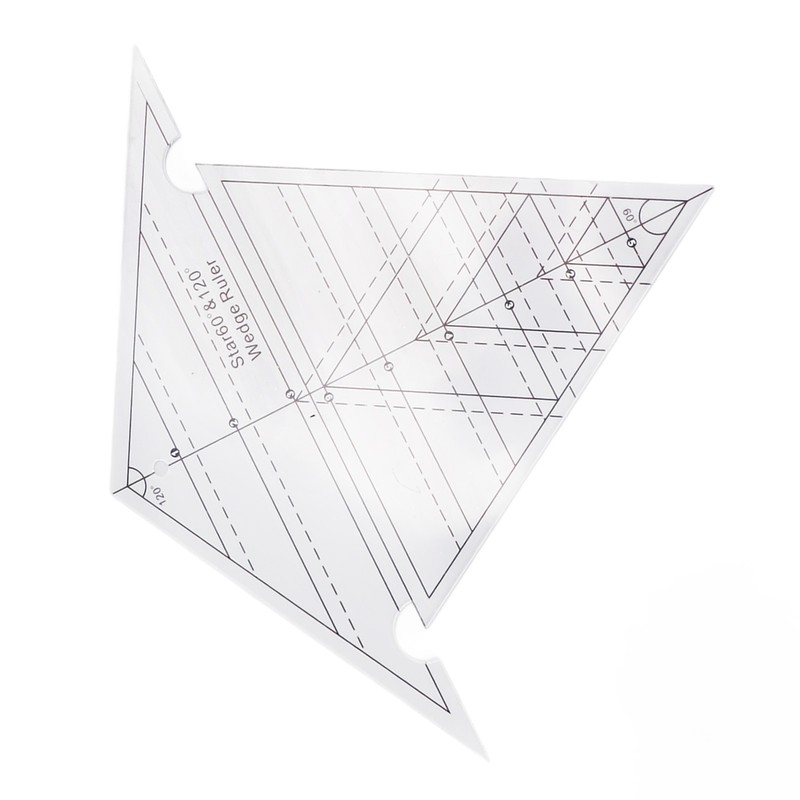 Sewing Wedge Ruler 60 Degree and 120 Degree Acrylic Transparent
