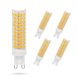 G9 LED Bulb 10W, 100W G9 Halogen Bulb Equivalent, 1200LM, AC 100V-265V, Warm White 3000K, Non-Dimmable G9 Bulbs for Home Lighting,5-Pack