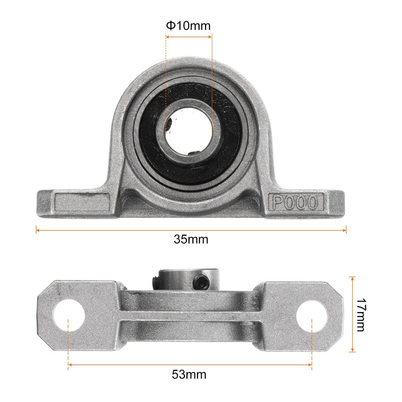 sourcing map 4pcs KP10 Flanged Pillow Block Bearings 10mm Bore,