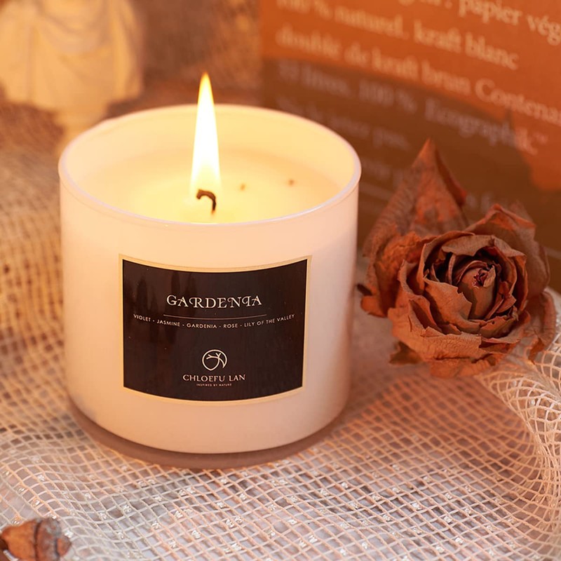 Chloefu LAN Premium Gardenia Scented Candle for Men & Women,