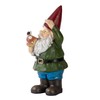 Alpine Corporation 12" Tall Outdoor Garden Gnome with Mushroom Yard
