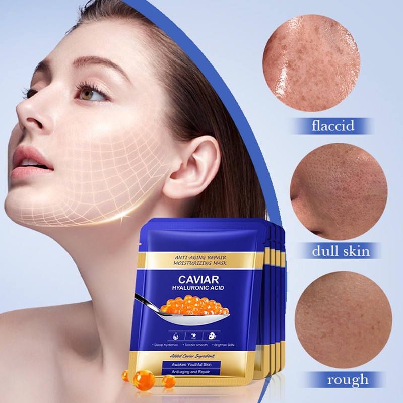 Caviar Face Mask, Anti-Ageing Face Mask, Pack of 10 Caviar