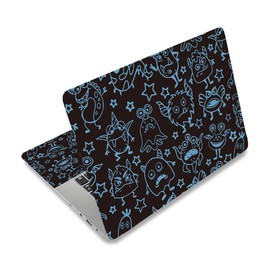 PLIGREAT Dark Monster Doodles Laptop Skin Sticker Suitable for 12" 13" 13.3" 14" 15" Laptop Cute Universal Removable Vinyl Notebook Cartoon Art Protector Netbook Cover Sticker