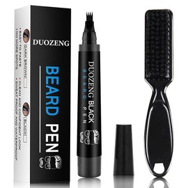 Beard Pencil Filler for Men,Beard Pen Filler Long Lasting Coverage Waterproof & Natural Finish Beard Filling Pen with Brush,Barber Styling Pencil - Fill, Shape & Define Perfect Beard(Black)