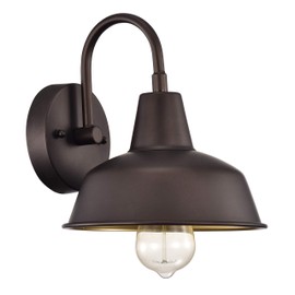 Chloe Lighting IRONCLAD Industrial 1 Light Oil Rubbed Bronze Indoor Wall Sconce 9" Wide