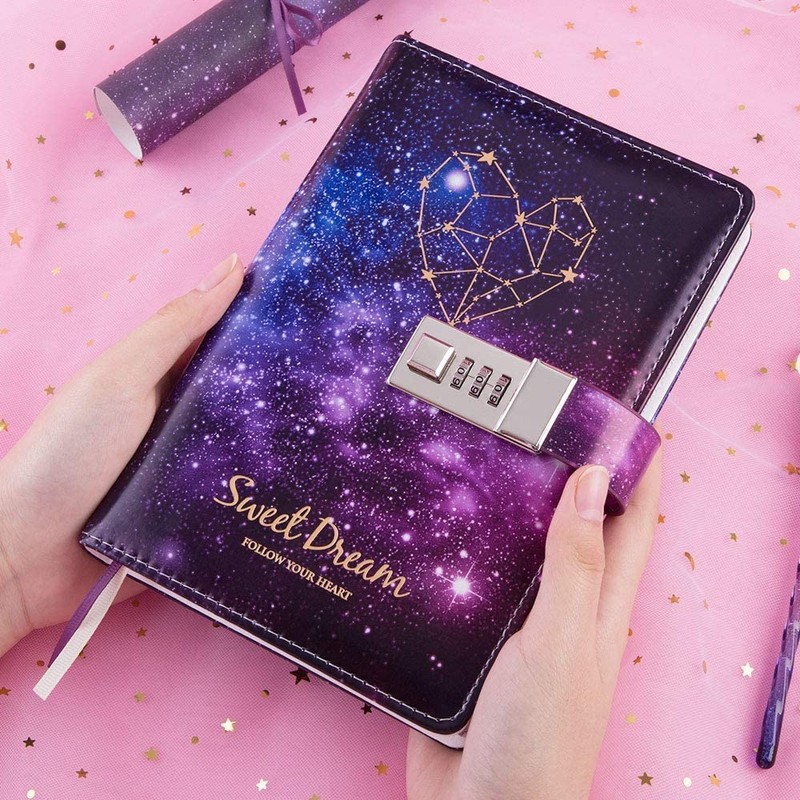 Starry Sky Keyed A5 Password Journal Belpet-style Personal Notebook Refillable