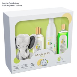 MAKARI Baby Skin Care Set | 2-in-1 Cleansing Milk, Hair & Body Foaming Gel & Calming Oil | Gentle Essentials for Newborn & Up | Hypoallergenic & Paraben-Free