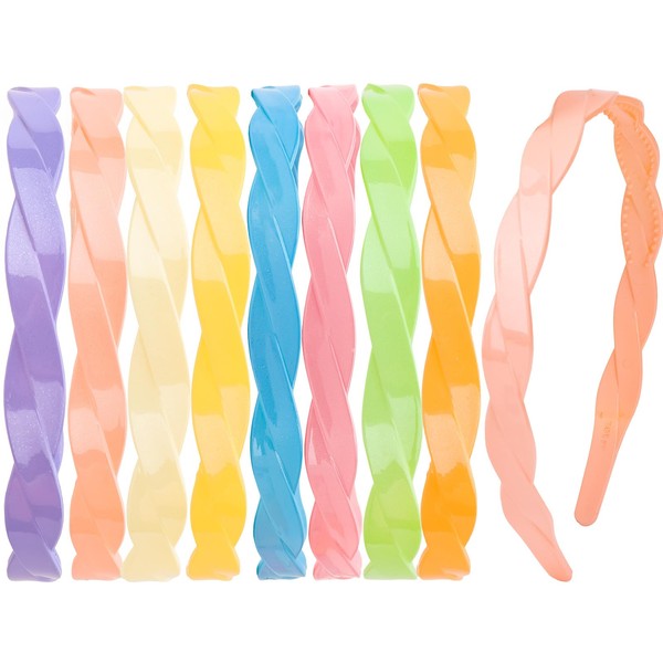 KIUEZIR 8pcs Plastic Braided Headbands with Teeth - Criss Cross