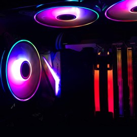 EZDIY-FAB Moonlight RGB Case Fan 120mm-1pack-ONLY Compatible to Fan HUB