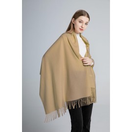 Longwu Cashmere Ladies Scarf Pashmina Shawl Wraps Scarf for Wedding Large Winter Scarves Soft Shawls and Wraps Stole for Evening Dresses-Camel